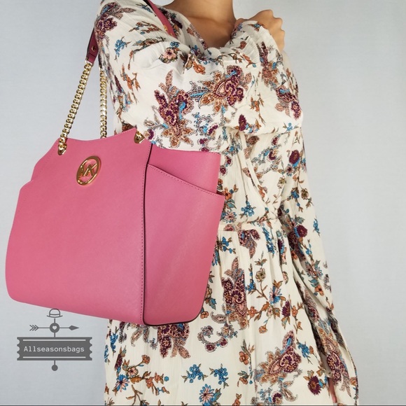 Michael Kors  Large chain shoulder tote tulip pink - Picture 2 of 8